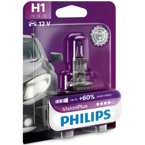 Автомобільна лампа Philips VISION PLUS 12258VPB1 H1 P14,5s/55W/12V
