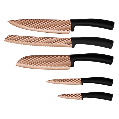 BerlingerHaus - Набір ножів з нержавіючої сталі 5 шт. чорний/рожеве золото