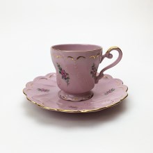Чашка и блюдце Nero розового цвета