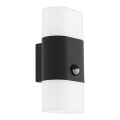 Eglo - Вуличний світлодіодний настінний світильник з датчиком 2xLED/5,5W/230V IP44