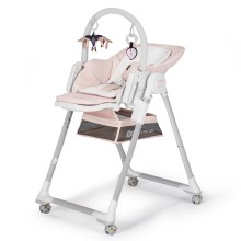 KINDERKRAFT - Детский стульчик для кормления 2в1 LASTREE розовый/белый
