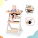 KINDERKRAFT - Детский обеденный стул ENOCK с подушками серый/белый