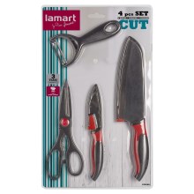 Lamart - Кухонный набор 4 шт. - 2x нож, овощечистка и ножницы