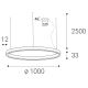LED2 - Светодиодная подвесная люстра с регулированием яркости CIRCLE LED/80W/230V 3000K/4000K диаметр 100 cm белая