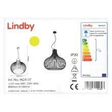 Lindby - Подвесная люстра FRANCES 1xE27/60W/230V