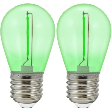 НАБОР 2x Светодиодная лампочка PARTY E27/0,3W/36V зеленый