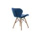 НАБОР 4x Обеденный стул TRIGO 74x48 см темно-синий/бук