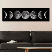 Настенная картина на холсте 50x120 см фазы луны
