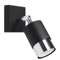 Настенный точечный светильник NERO 1xGU10/40W/230V черный/блестящий хром