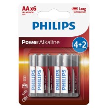 Philips LR6P6BP/10 - Щелочная батарейка AA POWER ALKALINE 1,5V 6 шт.