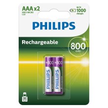 Philips R03B2A80/10 - Аккумуляторные батарейки AAA MULTILIFE NiMH/1,2V/800 mAh 2 шт.