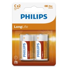 Philips R14L2B/10 - Цинк-хлоридная батарейка C LONGLIFE 1,5V 2 шт.
