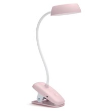 Philips - Світлодіодна лампа з затискачем та регулюванням яскравості DONUTCLIP LED/3W/5V CRI 90 / 1200 mAh рожева
