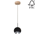 Підвісна LED люстра BALL WOOD 1xGU10/5W/230V матовий дуб – сертифіковано FSC