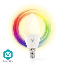 Светодиодная RGB-лампочка с регулированием яркости Smartlife E14/4,9W/230V Wi-Fi 2700-6500K