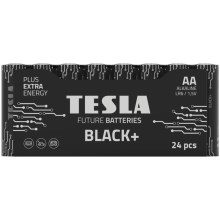 Tesla Batteries - 24 шт. Лужна батарейка AA BLACK+ 1,5V