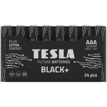 Tesla Batteries - 24 шт. Лужна батарейка AAA BLACK+ 1,5V