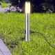 Уличная лампа с датчиком + 2 розетки 1xE27/60W/230V IP44 60 см матовый хром
