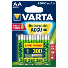 Varta 5716 - Аккумуляторная батарейка ACCU AA NiMH/2600mAh/1,2V 4 шт.