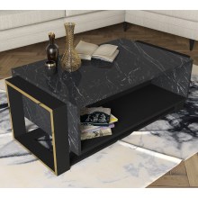 Журнальний столик BIANCO 40,4x106,4 см чорний/золотий